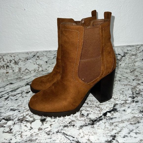 - A.n.a Womens Rancho Motorcycle Boots Block Heels Used - Picture 9 of 9